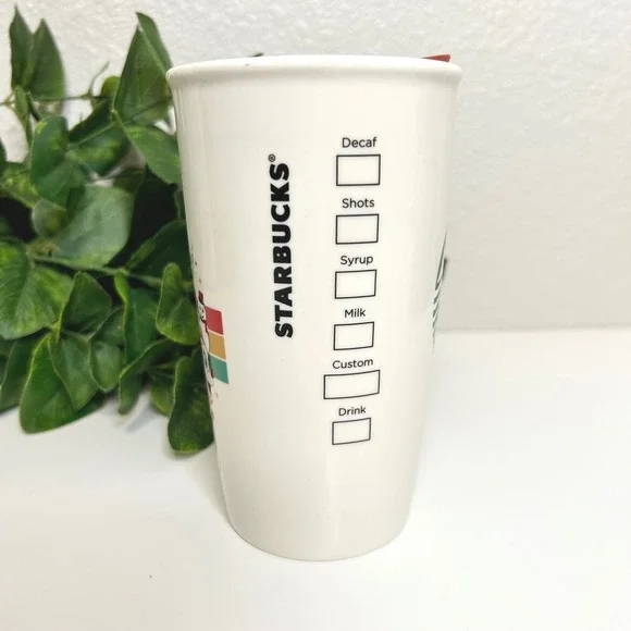 Starbucks Disneyland 2021 Christmas Holiday Mickey Ceramic Travel Tumbler 12oz - Picture 3 of 7